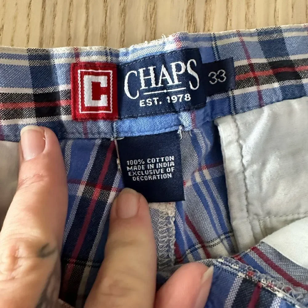 Champs blue plaid shorts- size 33